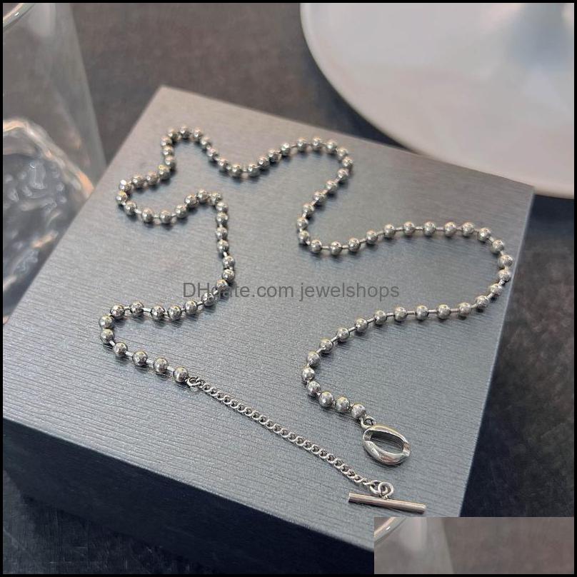 

Chains Foydjew Retro Thai Sier Round Bead Ot Buckle Necklaces 2022 Womens Fashion Punk Design Necklace Fine Clavi Jewelshops Dhcwg