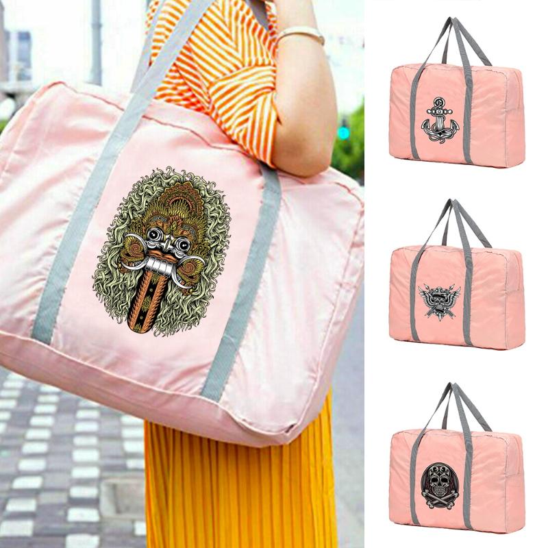 

Duffel Bags Nylon Travel Bag Large Capacity Foldable Unisex Luggage Waterproof Handbags Clothes Storage Portable OrganizerDuffel, Pink