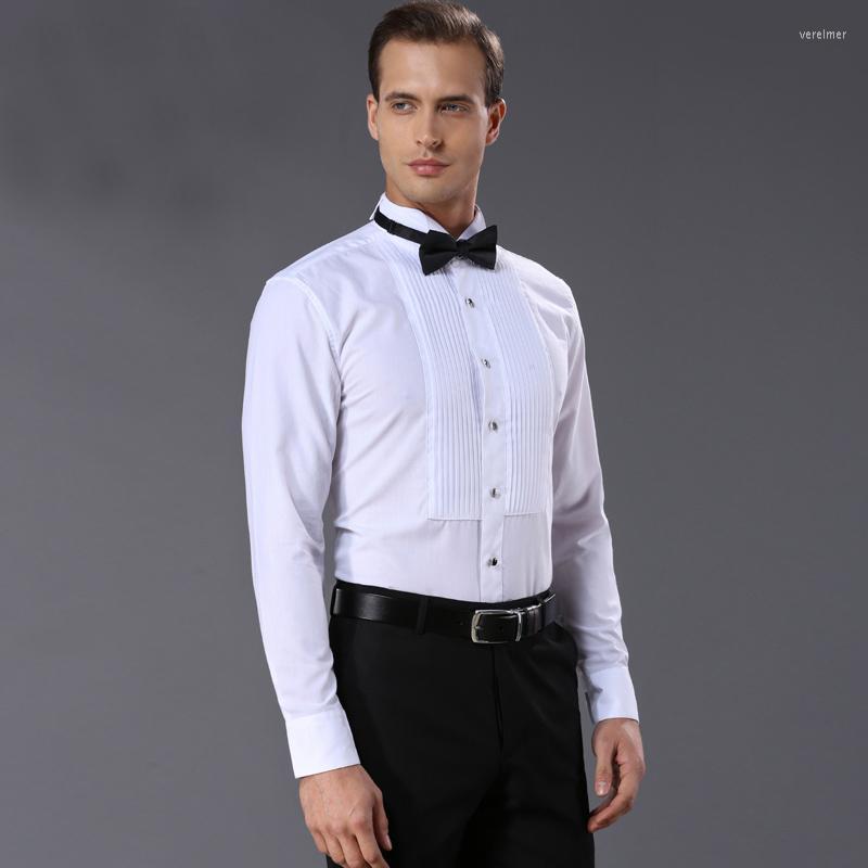 

Men's Dress Shirts French Style Mens Quality Fashion White Men Shirt Tuxedo Clothing Wash And Wear Finishing For WeddingMen's Vere22