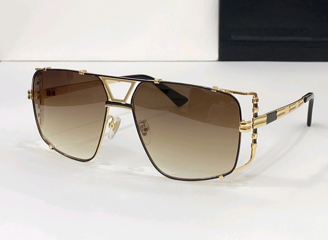 

9093 pilot Shield sunglasses gold brown shaded Mens Sunnies Unisex Sonnenbrille Fashion un Glasses UV Eyewear with box
