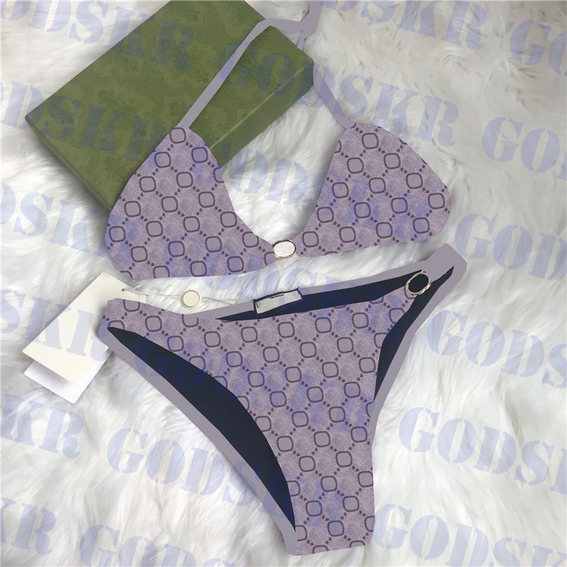 

Gray Bikini Womens Beach Wear Metal Logo Swimwear Set High Quality Ladies Swimsuit Bikinis, Please contact me real pic