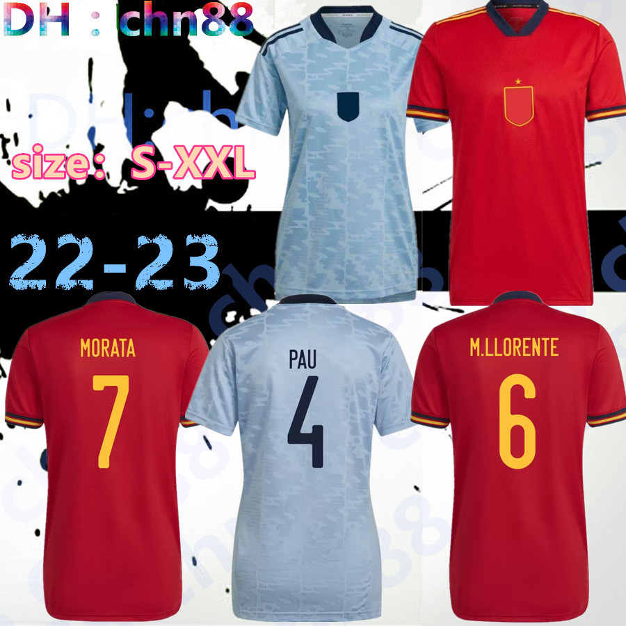 

2022 Spanish soccer Jerseys women men PEDRI M.LLORENTE MORATA football shirts OYARZABAL FERRAN GERARD PAU RODRIGO jersey Camiseta Espana national, 2021 away