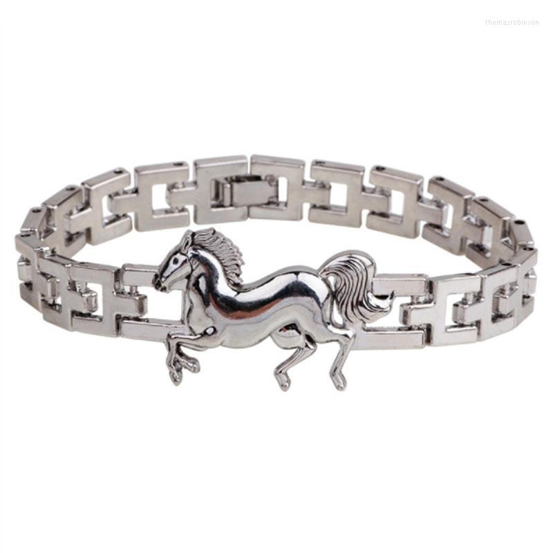 

Trendy Stainless Steel Fantasy Animal Horse Charm Bracelet For Men Boy Jewelry Gift Wholesale Link Chain