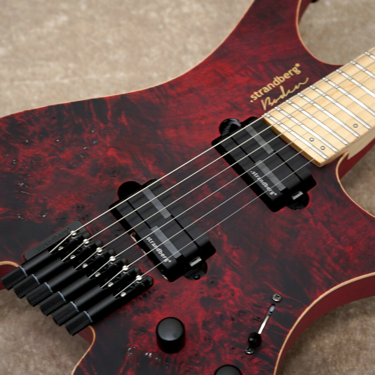 strandberg Boden J6 Standard Poplar Burl Top -Deep Red NMF- #GG55m Electric Guitar-image-759830342