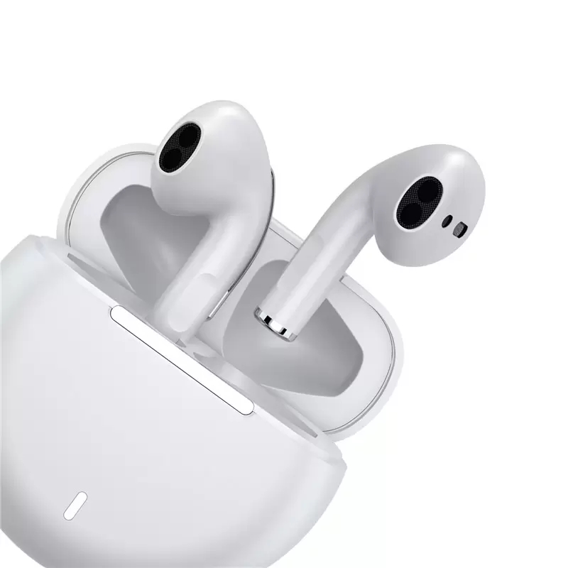 

TWS bluetooth earphone 6 with noise cancelling Wireless Earbuds Headphone Chip Transparency Metal Rename POP GPS Wirless Charging Headphones, Pink