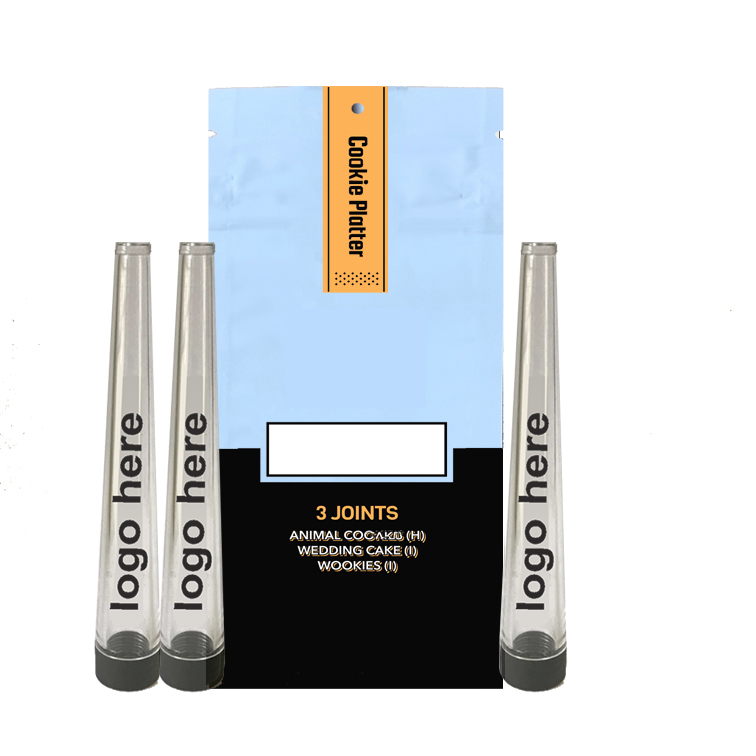 

Newest White 3PCS CURED JOINTS BAG PLASTIC TUBES Packaging moonrock parking pre roll machine filling machine Nuking