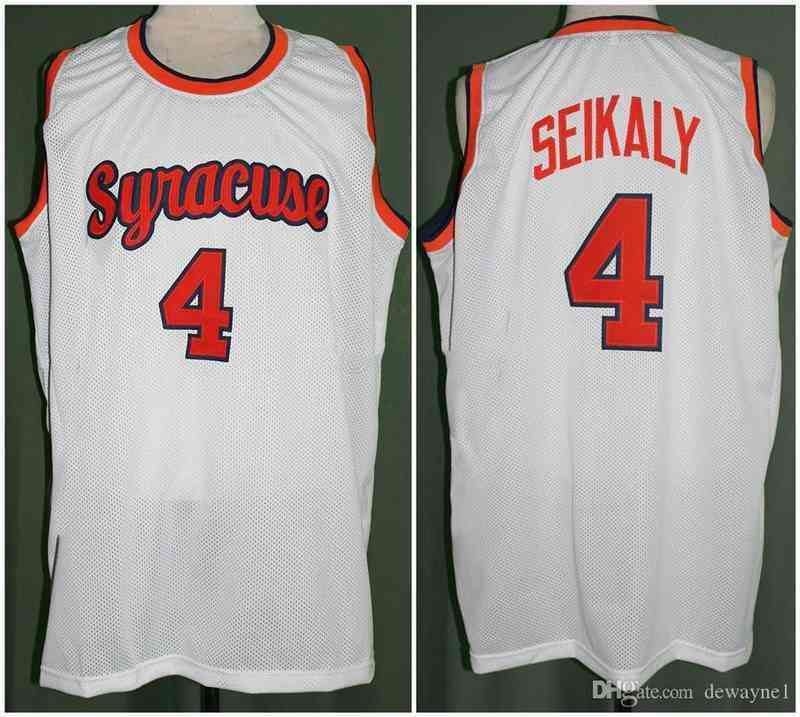 

Rony Syracuse 4 Orange Seikaly College Basketball Jersey White Retro Classic Mens All Sewn Custom Number and name Jerseys, Custom as show