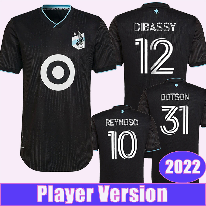 

2022 Minnesota United FC Player Version Soccer Jerseys REYNOSO DIBASSY LODEIRO TRAPP Home Football Shirt Adult Short Sleeve Uniforms, Qy9101 2022 home ml patch