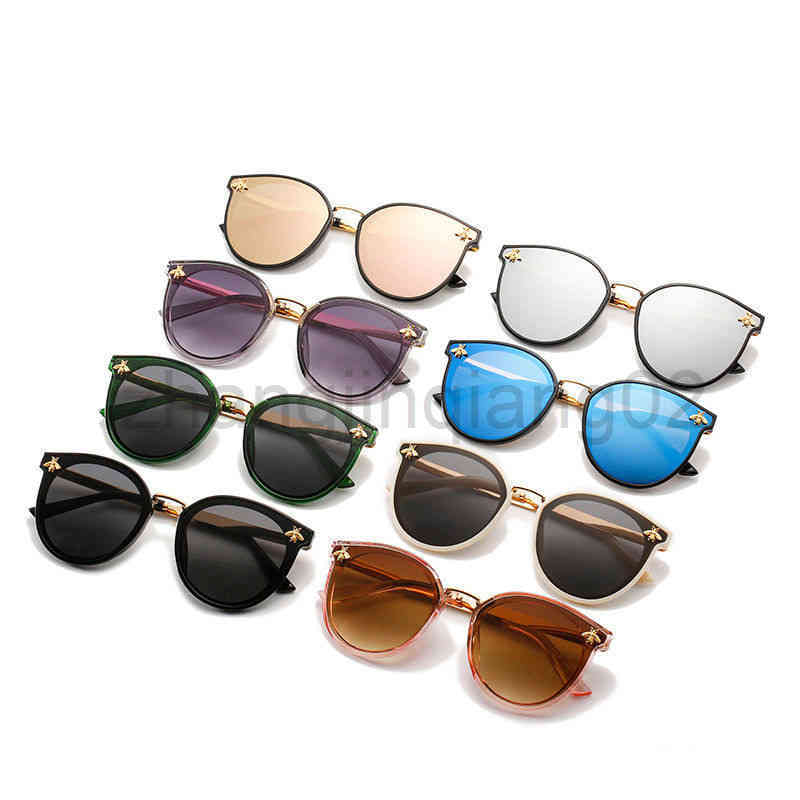 

Designer Cycle Luxurious Fashion Gg Sunglasses Woman Mens Retro Round Frame Small Uv Proof Bee European And American Fashion Women Street Shooting Sunglasses