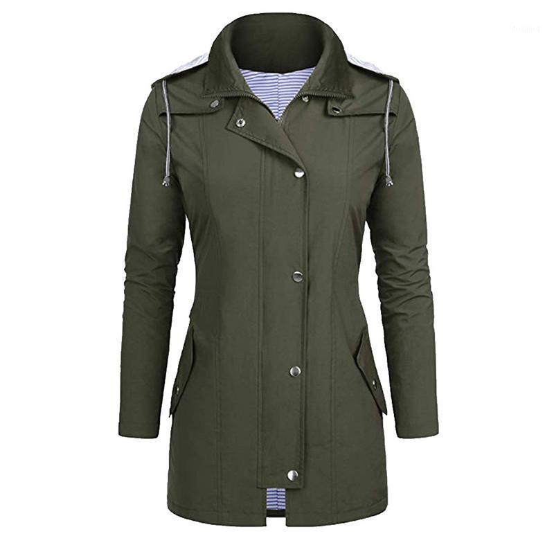 Women's Jackets Plus Size Outdoor Sportswear Jacket Women Solid Rain Waterproof Sunscreen Hooded Raincoat Windproof Coat N10