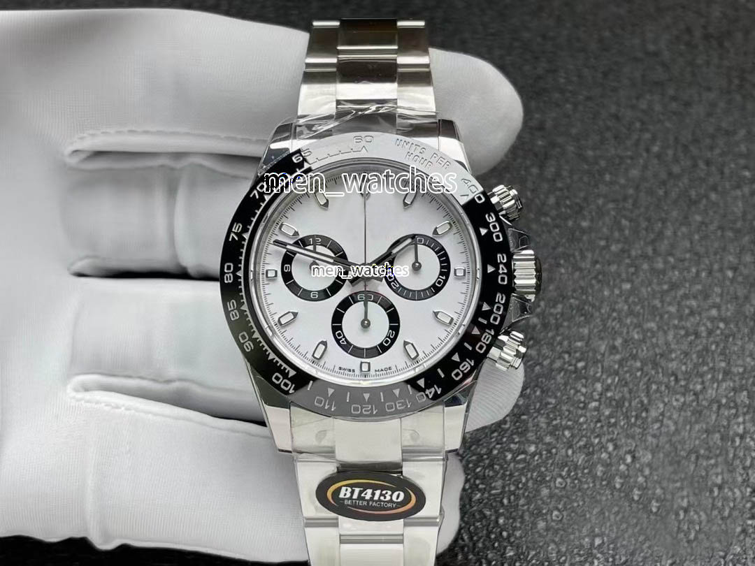 

Super BT Clean Factory men watch Chronograph ETA 4130 movement Sapphire glass 12.2m luminous watches 904L full stainless steel waterproof 100M Wristwatch, C factory