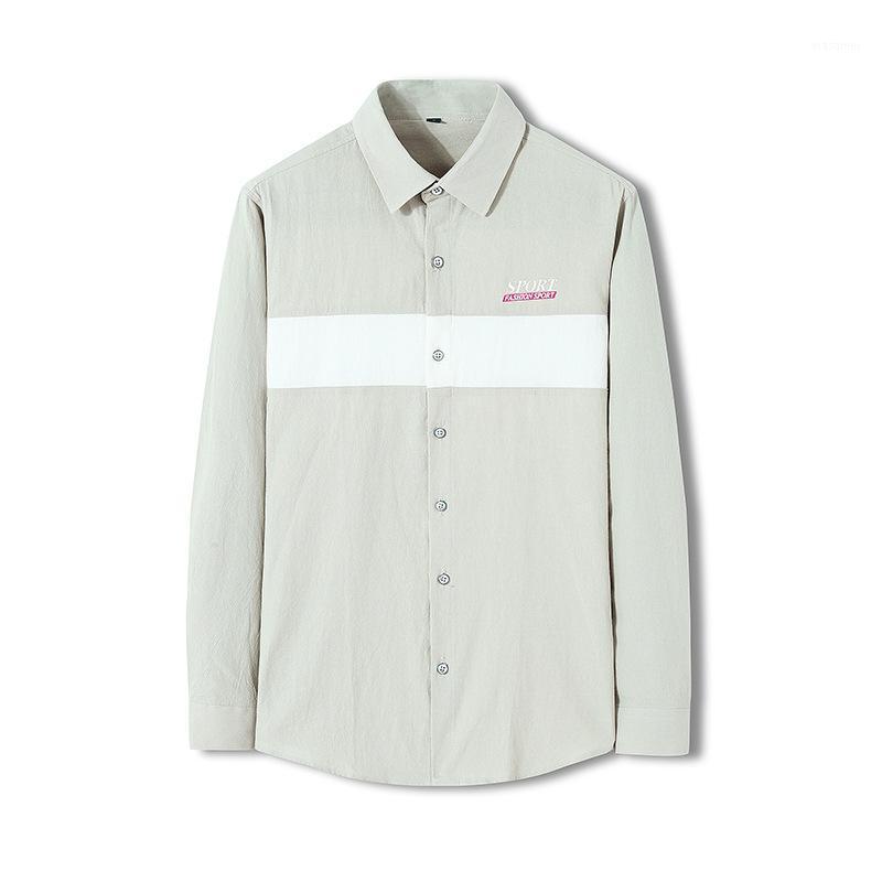 

Men's Casual Shirts Japanese Style Spring Autumn Long Sleeve Shirt Men Patchwork Color Korean Clothes Camisas Para Hombre -XXXL, Light green
