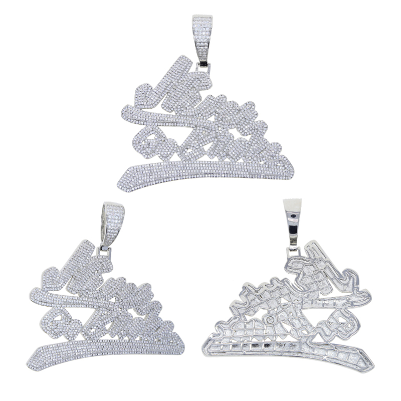 

Men Hip Hop Iced Out Bling Letter Pendant with Cuban Rope Chain Hiphop Necklaces Fashion Cubic Zirconia Charm Jewelry