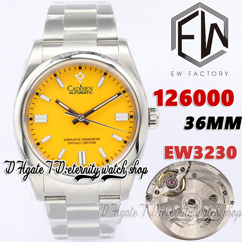 

EWF V3 ew126000 Cal.3230 EW3230 Automatic Woman Watch 36MM Yellow Dial Stick Markers 904L Stainless Steel Bracelet With Same Serial Warranty Card eternity Watches, Watch waterproof cost
