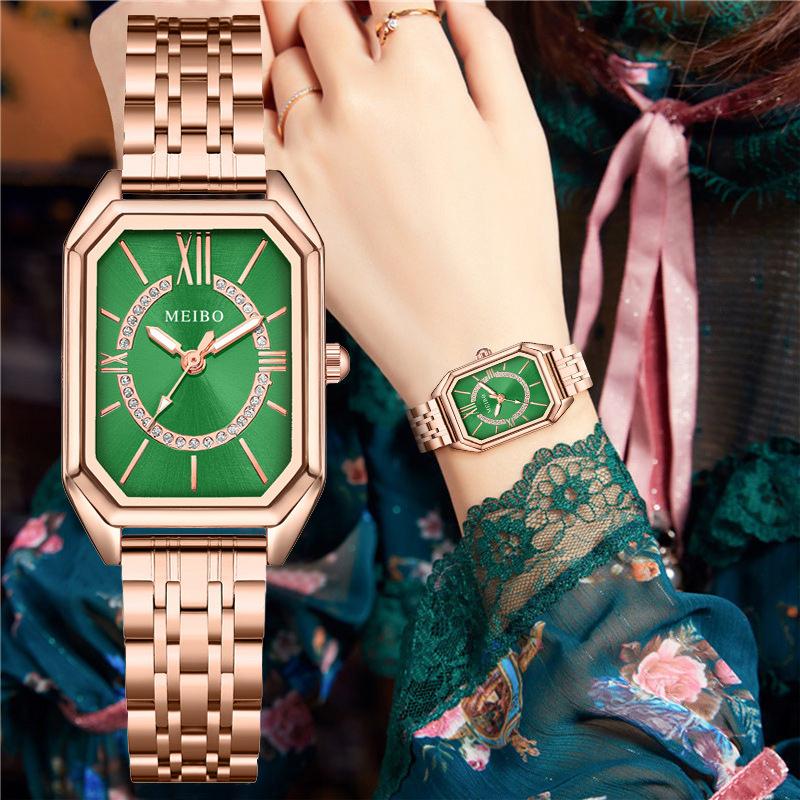 

Wristwatches Fashion Women Luxury Watches Womens Stainless Steel Rectangle Quartz Watch For Business Dress Relogio FemininoWristwatches
