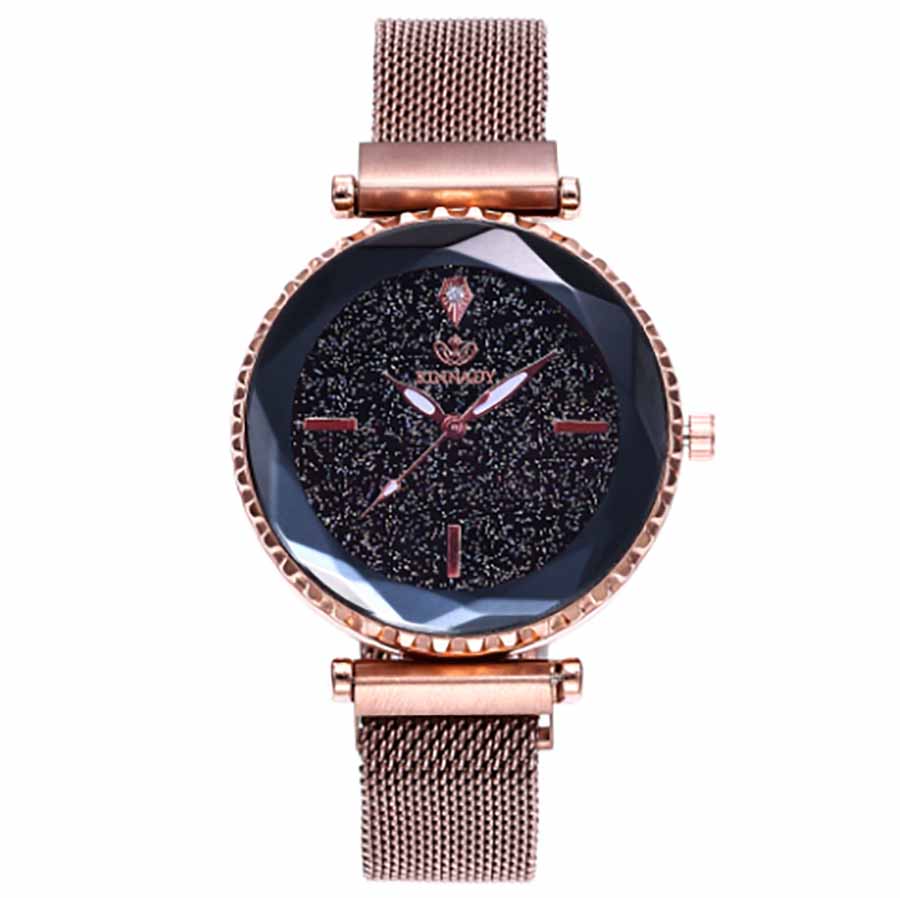 

Wholesales Drop ship Trendy ins luxurious Women's Quartz Watches Luminous diamond Mesh belt band wristwatch Lady student bracelet, Rose golden