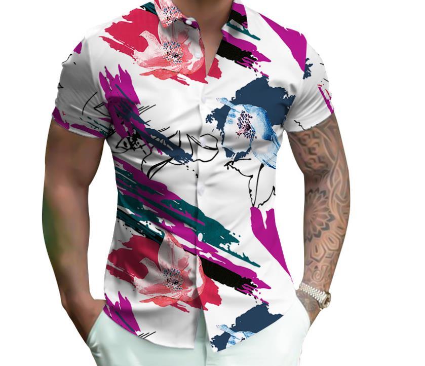 

Men' Casual Shirts Summer Men' 3D Short-sleeved Printed Shirt Personality Plus Size ClothingMen, Black