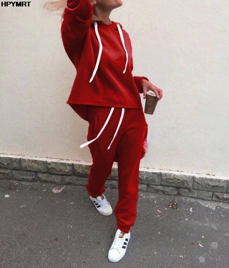 

Women' Two Piece Pants Women Casual Long Set Pullover Hoodie And Lace Up Trouser Loose Tracksuits Female Autumn Winter Fashion 2022, Black