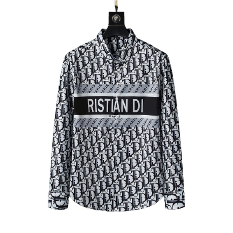 

New business casual men's long sleeve striped shirt plaid shirts men wear #4519, Multi