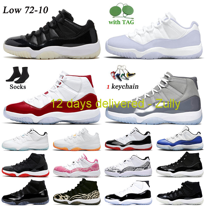 

with box 2 days ship 2022 Fashion Jorden 11s Basketball Shoes Women Mens Trainers Jumpman 11 Jorda Jorden11s Low 72-10 Pure Violet Cherry Cool Grey Bred Concord, D45 low navy snakeskin 36-47