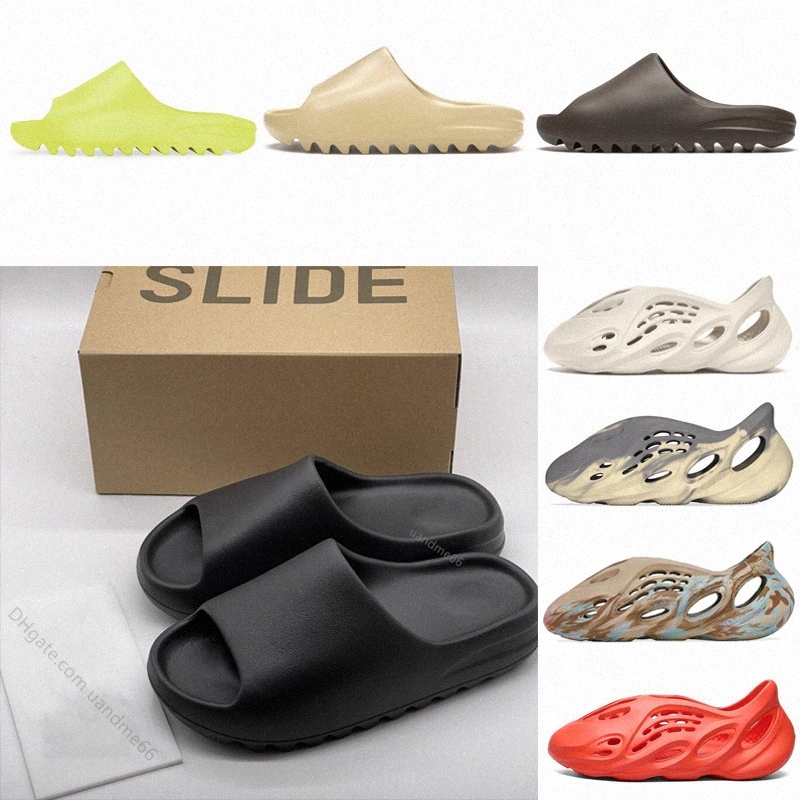 

2022 Mens Women Foam Slippers MXT Moon Gray MX Cream Clay Runner Slides Shoes EVA Rubber Onyx Ochre Vermillion Bone White Pure Resin Slipper Slide Sandals Run, 666