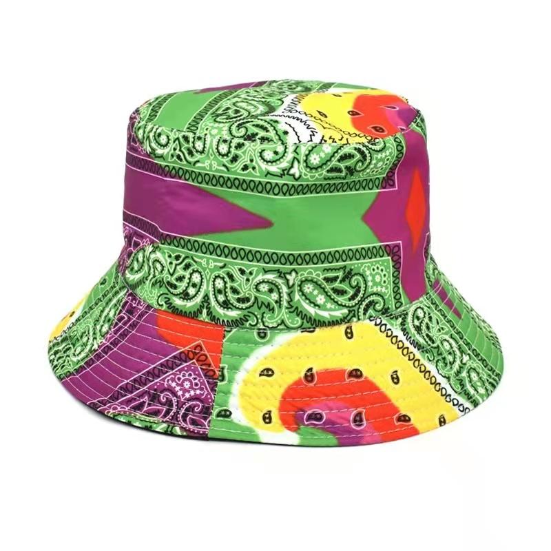 

Berets Unisex Vintage Cotton Bucket Hat Men Women Double-Sided Sun Cap Summer Panama Fashion Fold Fishing Fisherman Hats, 04