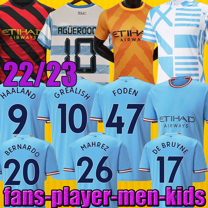 

22 23 player gk HAALAND soccer jersey GREALISH STERLING FERRAN DE BRUYNE FODEN 2022 2023 MANS cities football shirts men kids kit Agueroooo 93 20 Anniversary, 22 23 home