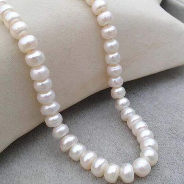 

9-10 MM South Sea Natural White Pearl Necklace 14k