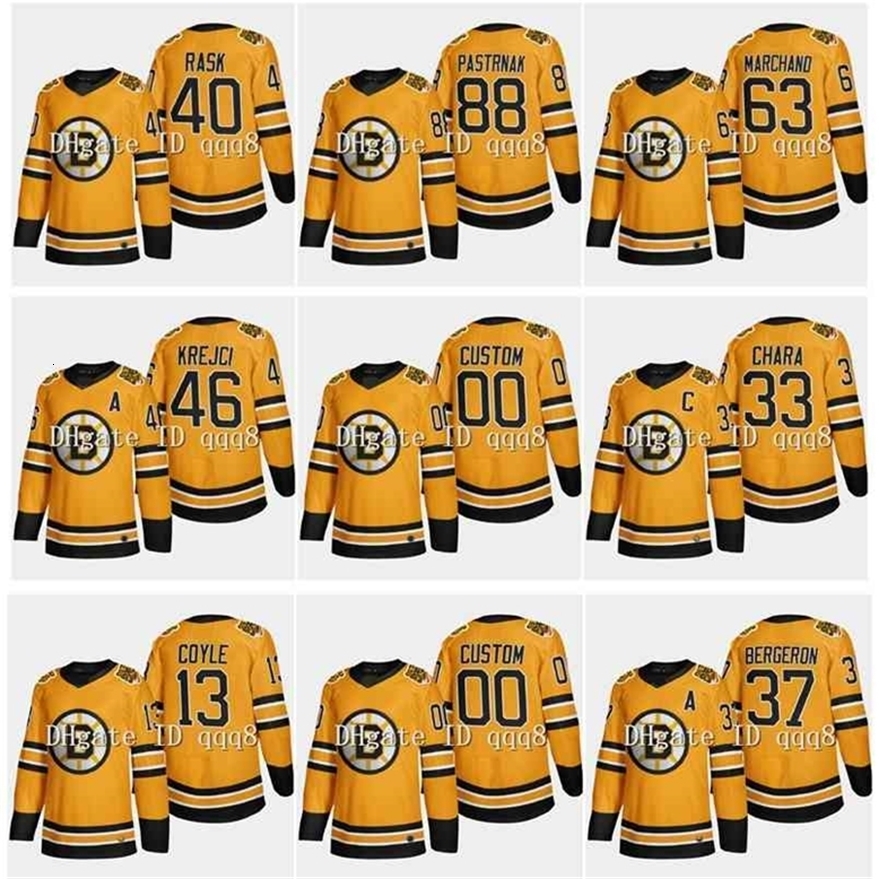 Xfl2020 95 2021 Jersey 88 David Pastrnak 63 Brad Marchand 37 Patrice Bergeron 33 Zdeno Chara 13 Charlie Coyle Rask Reverse Retro