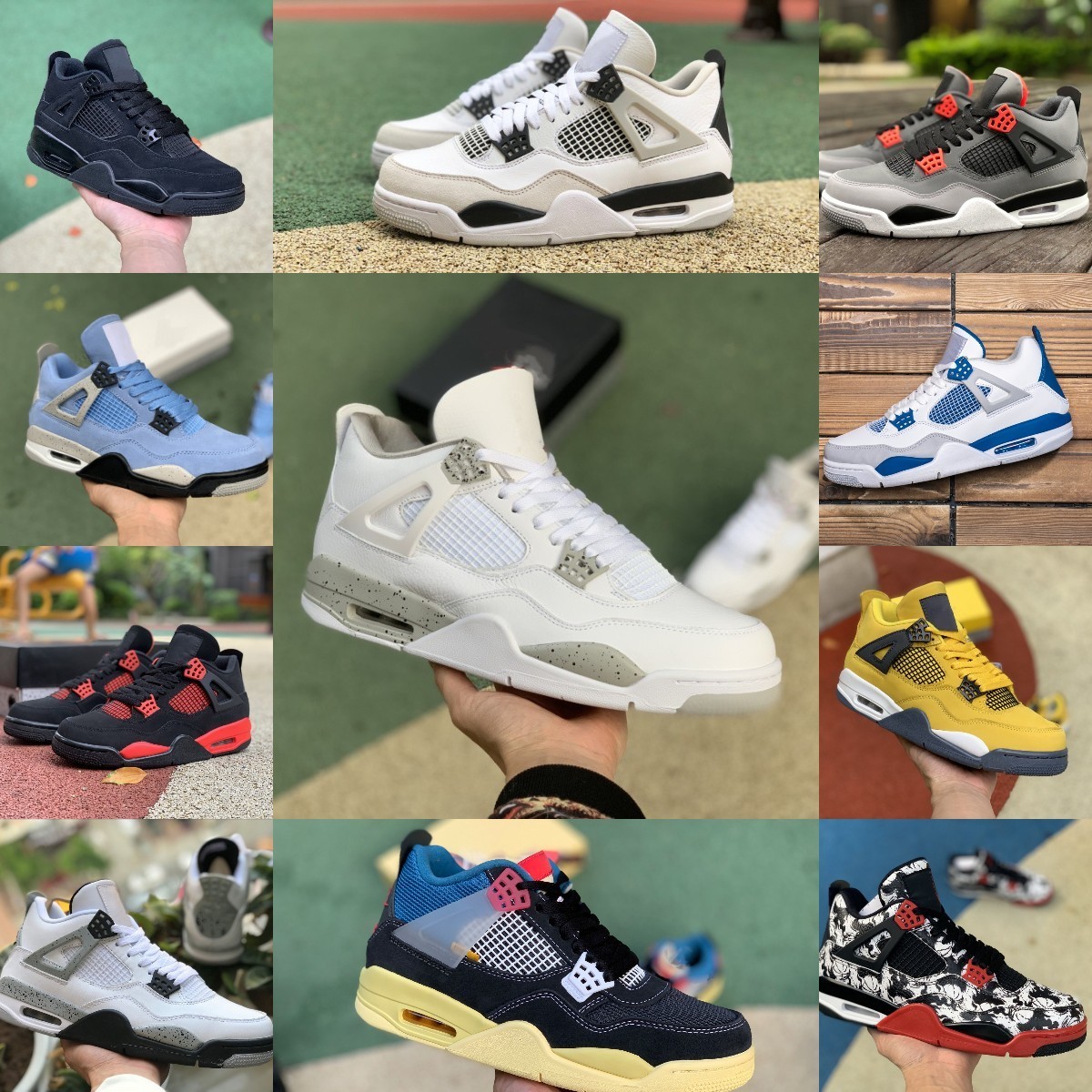 

Designer Military Black 4 4s Casual Basketball Shoes Jumpman Shimmer University Blue Mens Women Cement Cat Cream Sail White Oreo Infrared Red Thunder Sneakers S82, Please contact us