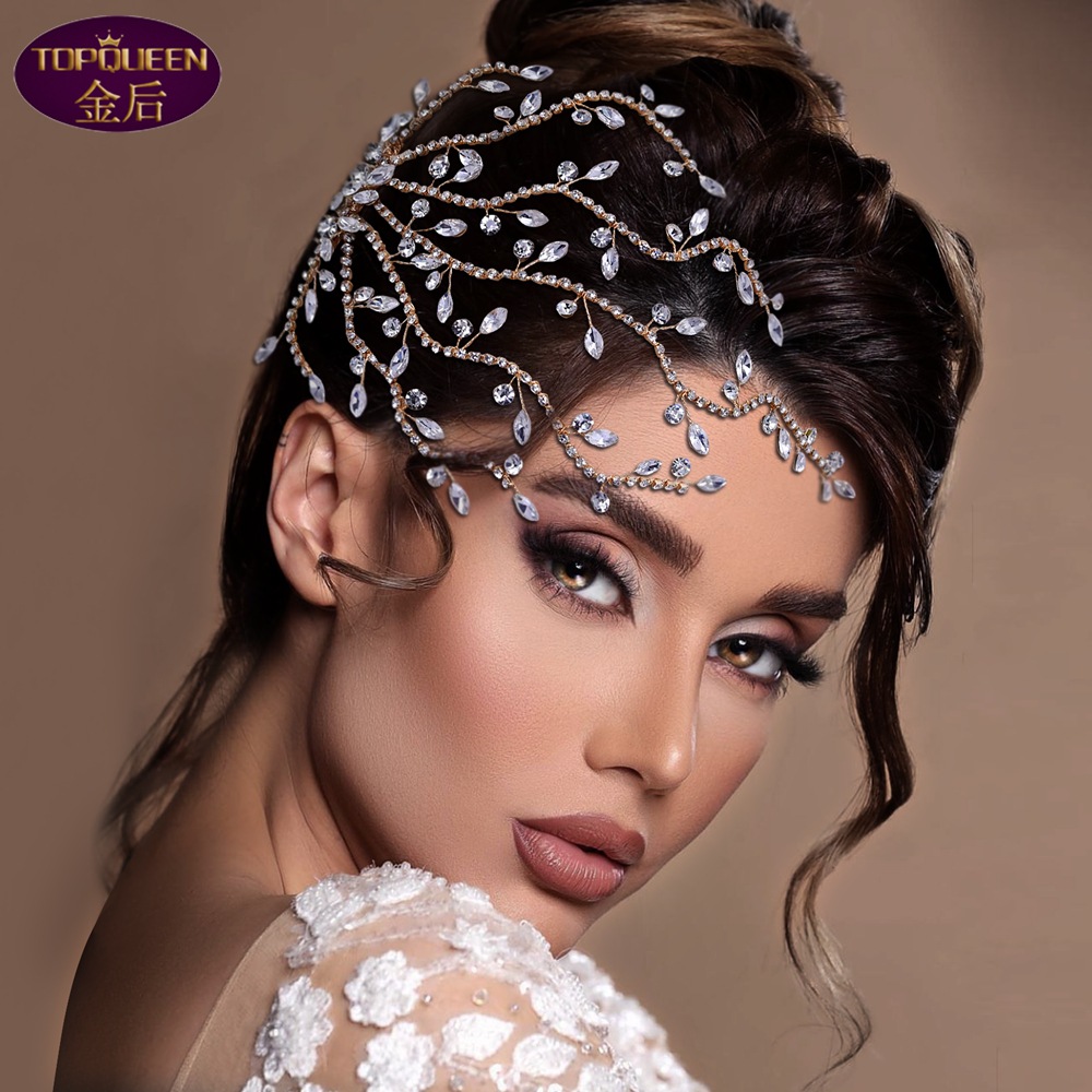 

Luxury Diamond Tiara with Comb Press Tassel Hair Hoop Baroque Crystal Bridal Headwear Crown Rhinestone with Wedding Jewelry Diamond Bridal Crowns Headpieces HP481
