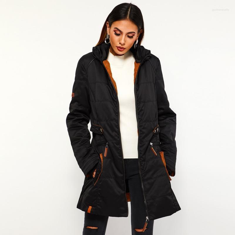 

Women' Down & Parkas Women Winter Coat Plus Size High Collar Keep Warm Fleece Zipper Solid Slim Fahsion Woman Jacket Lugentolo Guin22, Black