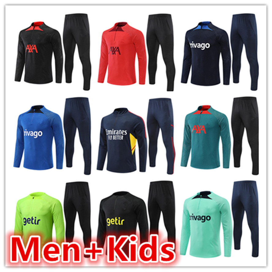 

22 23 mens and kids kit soccer tracksuit Sets chandal futbol football training pants jacket maillot jersey jerseys player version tracksuits