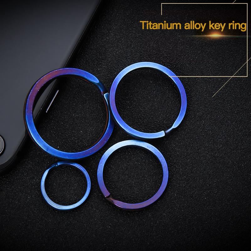 

Keychains Blue Titanium Alloy Key Ring RingKeychains