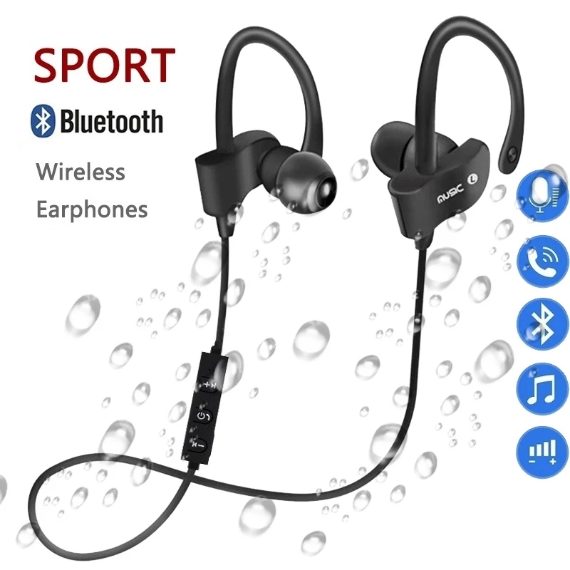 

Wireless Bluetooth Earphones Earloop Headphones Fone de ouvido Music Sport Headset Gaming Handsfree For All Smart Phones 558, Black