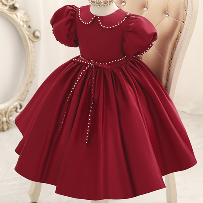 New Green Little Girls Pageant Dresses Long Sleeves Crystal Beaded High Neck Kids Prom Dresses Birthday Party Gowns For Little Girls 2022-image-757453049