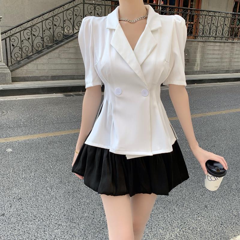 

Women' Suits & Blazers Wholesale 2022 Spring Summer Fashion Casual Lady Beautiful Nice Tops Woman Female OL Office Blazer Women Vy1484, White skirt