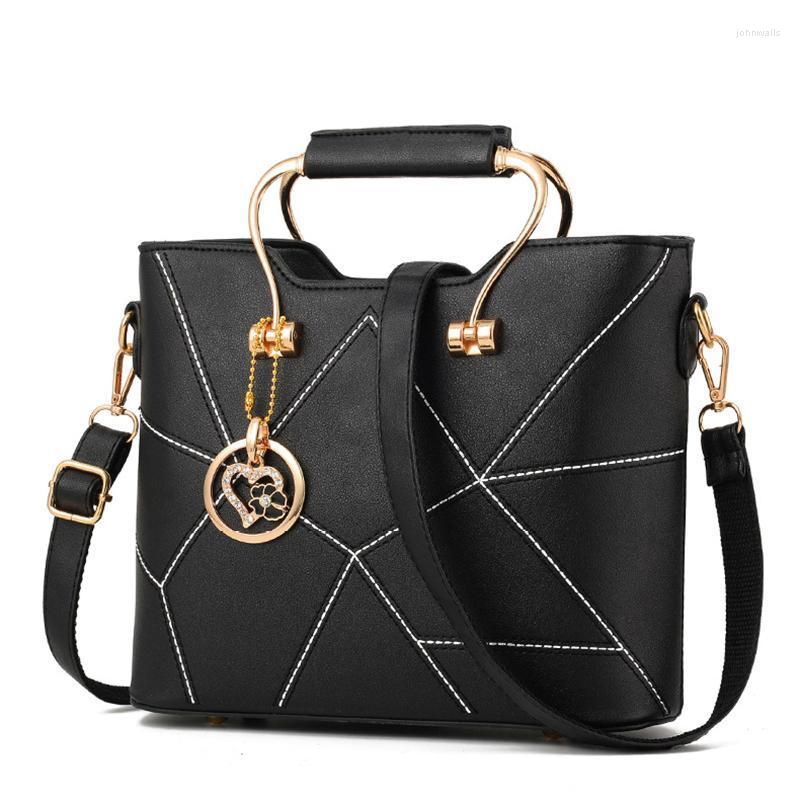 

Evening Bags Famous Women Designer For 2022 Ladies' PU Leather Handbags Messenger Bag Luxury Quality Female Shoulder BagsEvening, Black
