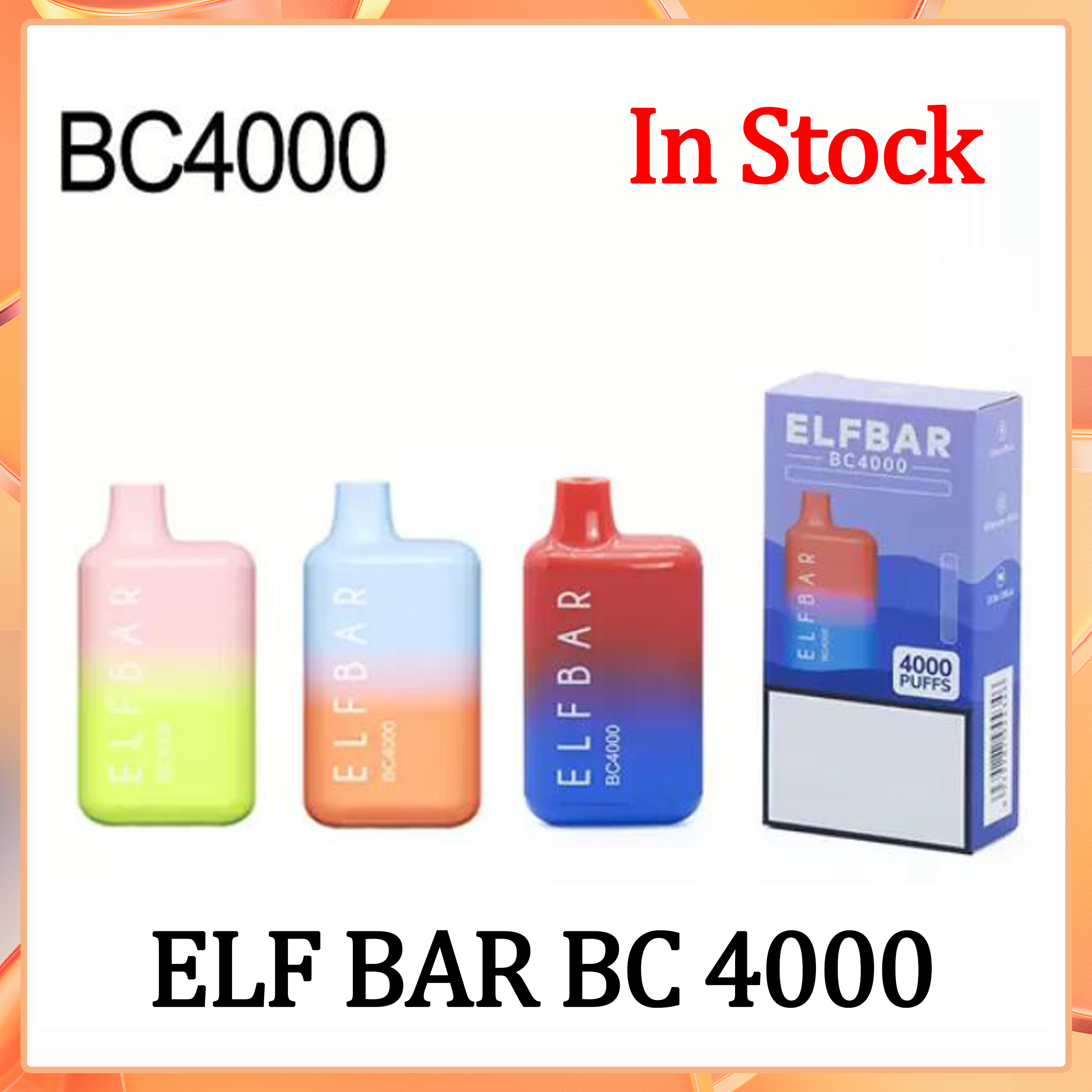 

Newest Elf Bar BC 4000Puffs Disposable E cigarette Vape Pen BOX 10ml Prefilled Cartridge Pod Device 650mAh rechargeable Battery Vaporizer elfbar bc 4000 vapes Elux