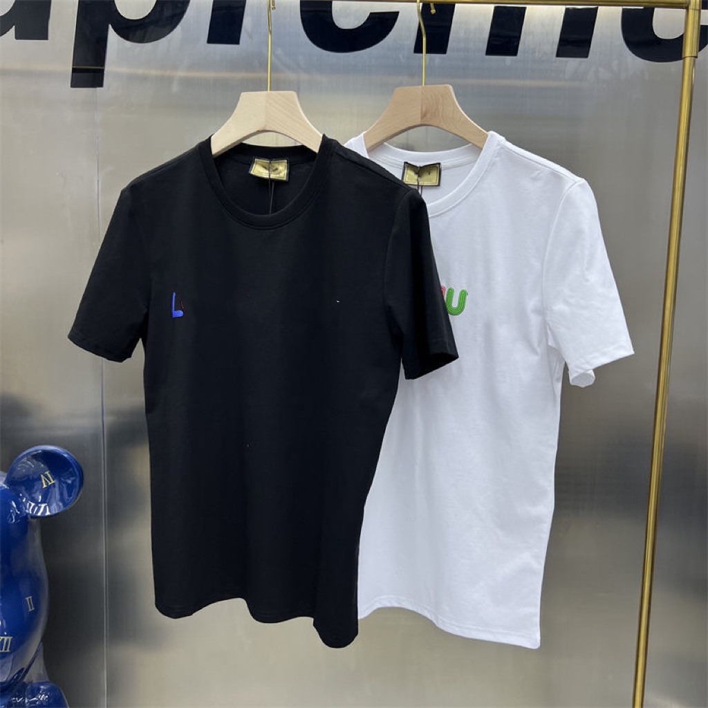 

Men Womens Designers T Shirt Men Women High Quality colorful Letter Print Casual Tshirts Short Sleeve Fashion Mens Tees, White