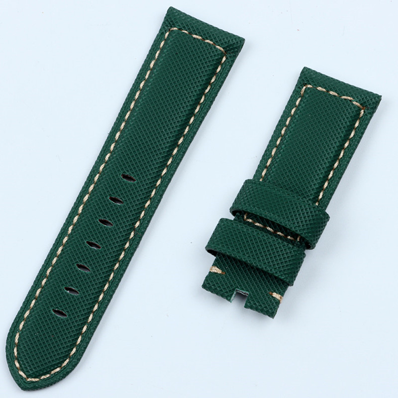 

24mm Leather Sportech Watchband Suitable for Panerai Strap For LUMINOR PAM01661 Black Blue Watch Band Accessories Bracelets