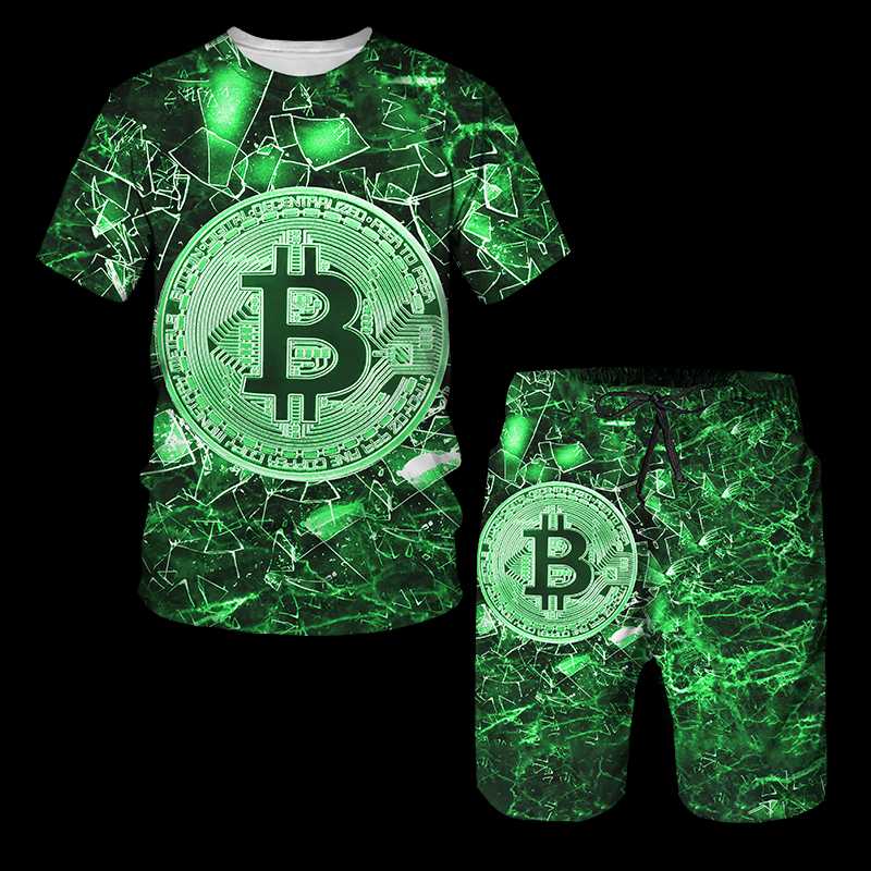 

Men's Tracksuits Summer Fashion Men's Short-sleeved T-shirt 3d Print Round Neck Tops Shorts Suit Loose Casual Trendy StreetwearMen's MMe, One piece tee -d