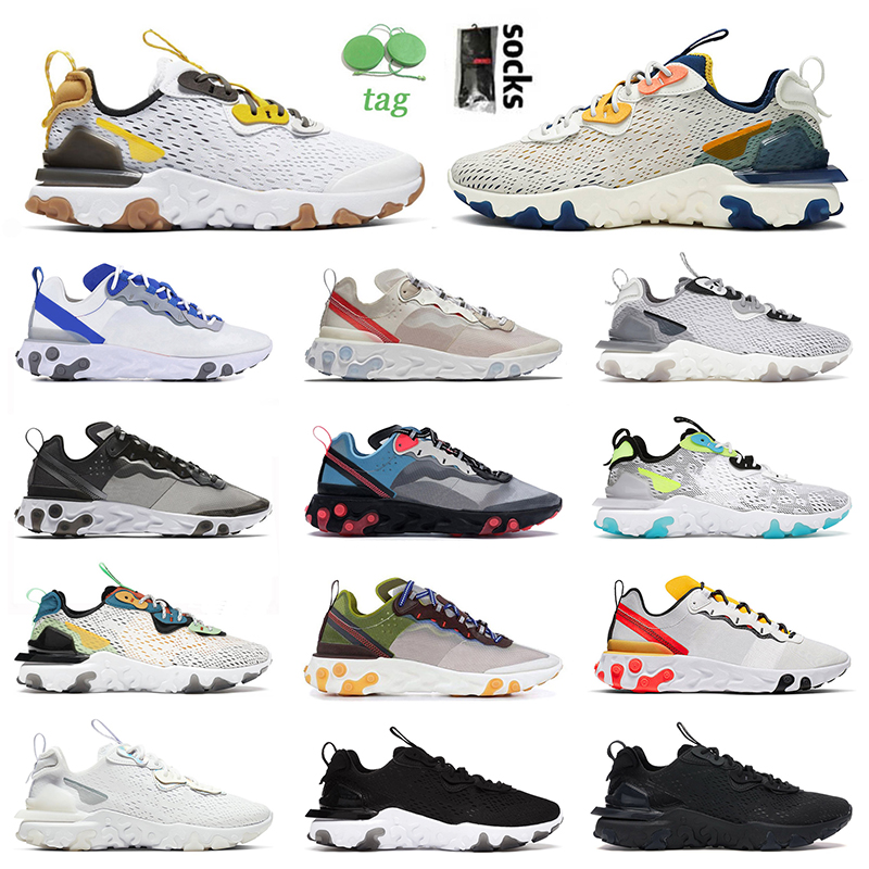 

2022 High Quality Epic Vision Running Shoes Element 55 87 Sneakers Honeycomb Light Orewood Brown White Royal Red Sail Vast Grey Anthracite Mens Women Jogging 36-45, D7 40-45 vast grey