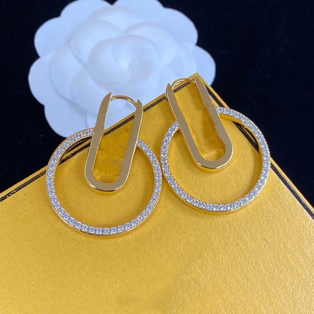 

European and American letters Dangle & Chandelier high-end temperament full of diamonds long earrings necklace set female fast delivery