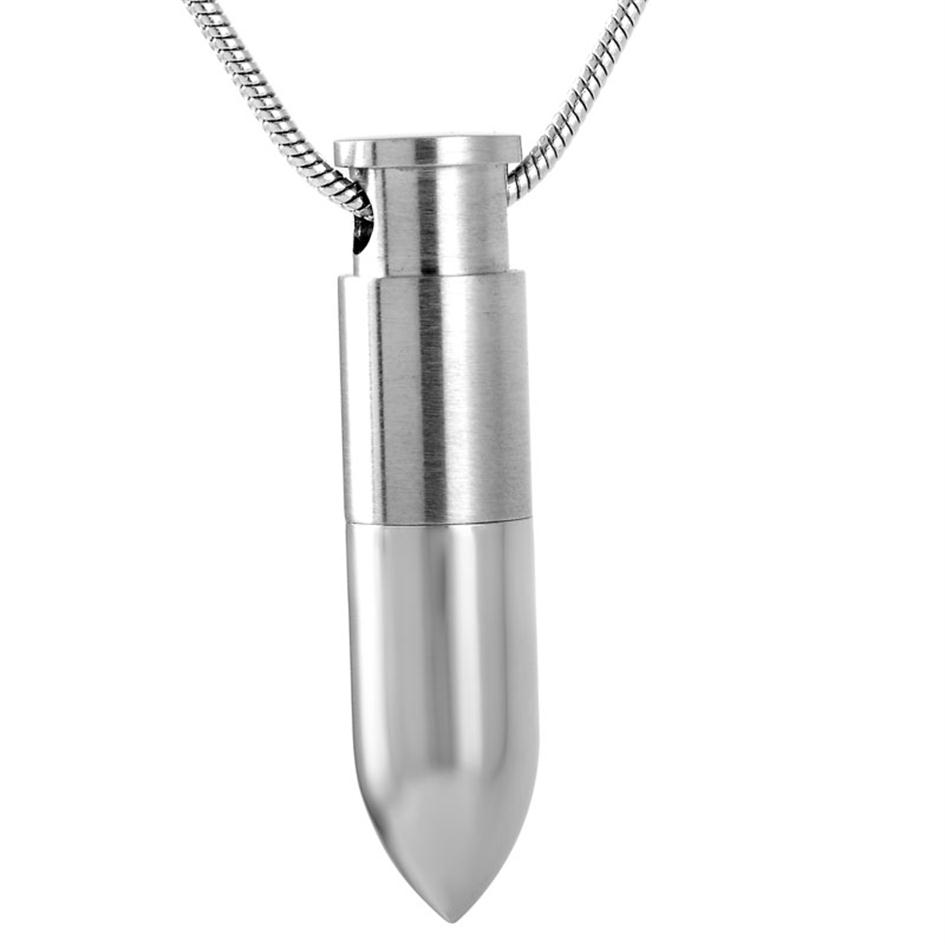 

IJD9159 Men Keepsake Stainless Steel Blank Engravable Bullet Cremation Pendant Necklace Ashs Holder Memorial Urn Jewellery2644