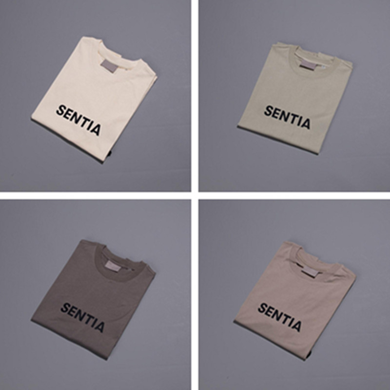 

Essentials Designer Tide mens T Shirts Chest Letter Laminated Print Short Sleeve High Street Loose Oversize Casual T-shirt 100% Pure Cotton Tops for Men and Women, A005
