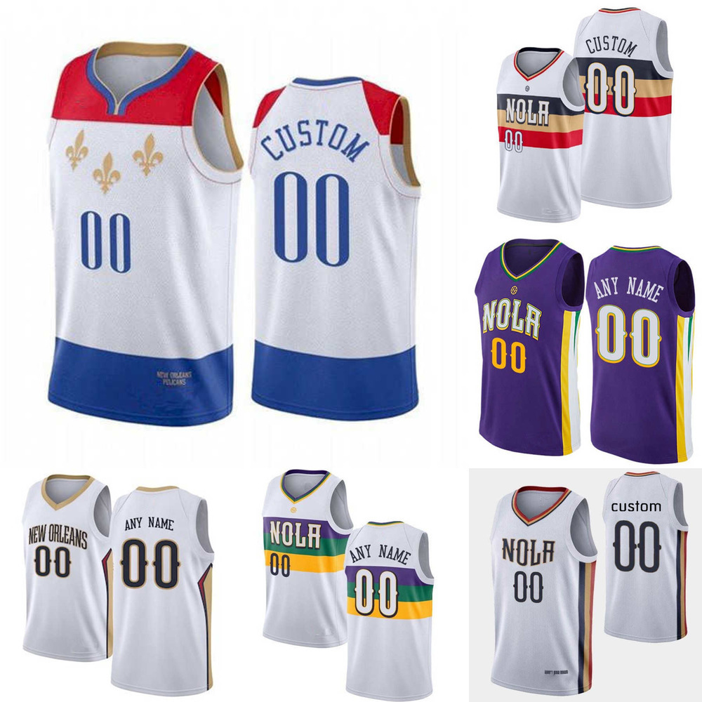 

75th Custom New Orleans''Pelicans''Zion 1 Williamson Brandon 14 Ingram Devonte CJ 3 McCollum 4 Graham Basketball Jerseys, Color