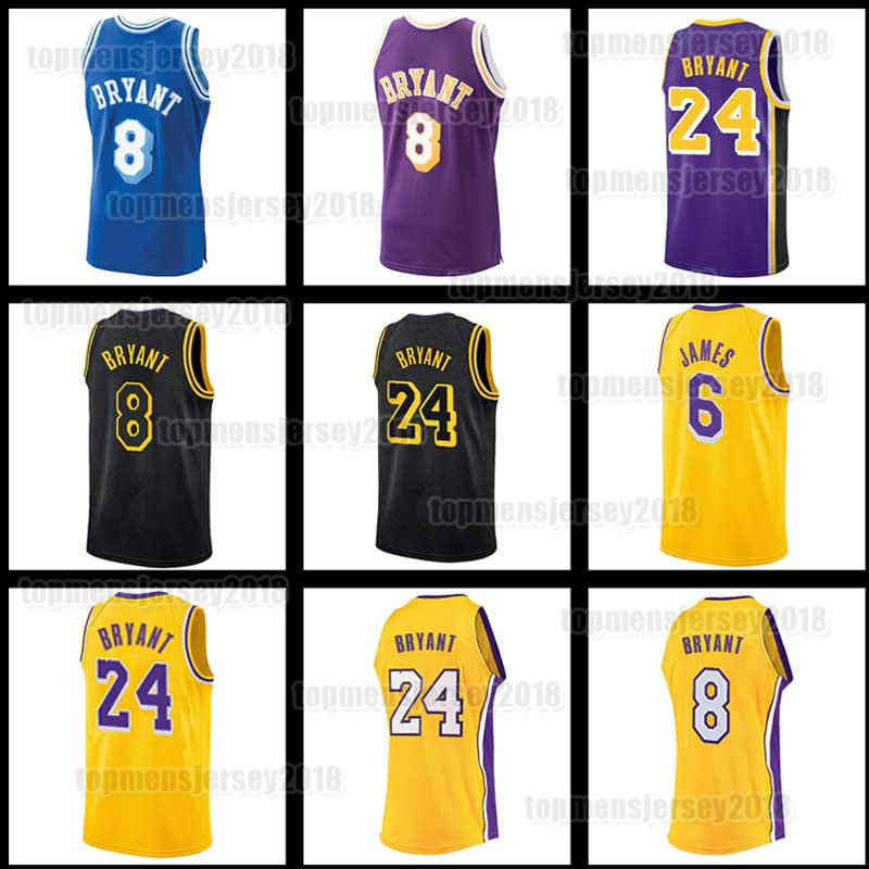 

8 24 Bryant Basketball Jersey Los Angeles''Lakers''Kobe''Black Mamba