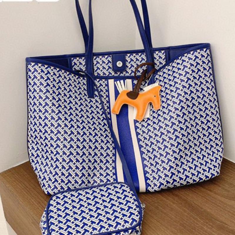 

Evening Bags High-end Designer Fashion Large-capacity Tote Bag 2022 Luxury High Quality Shoulder Plaid Women Purse And HandbagsEvening, Navy blue