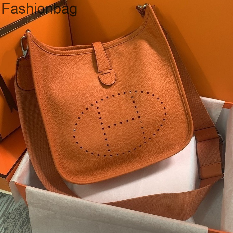 

Bag Shoulder Evelyn Women Bags Litchi Messenger Handbags Mini Classic Leather Designer Bucket Single Women's Handbag Hermee, White